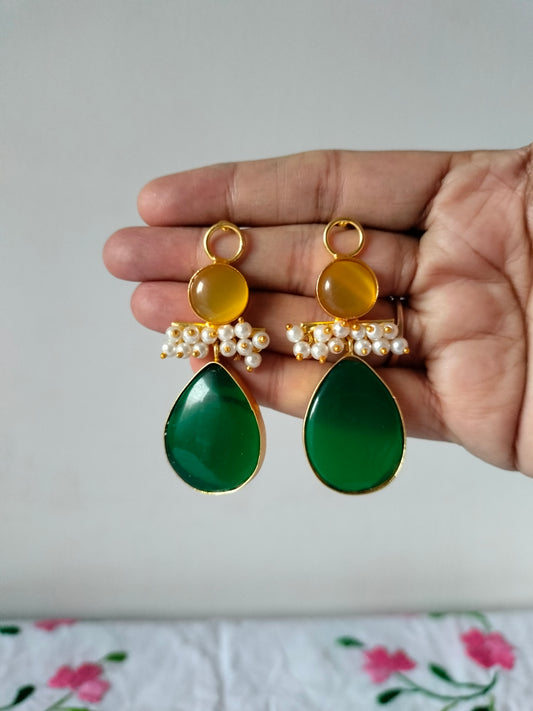 Green Monalisa Stone Earring