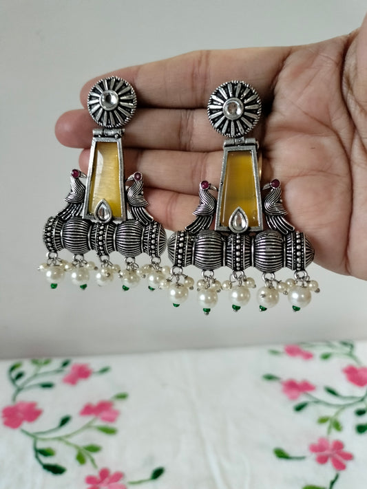 Light Yellow Colour Oxidize Earrings