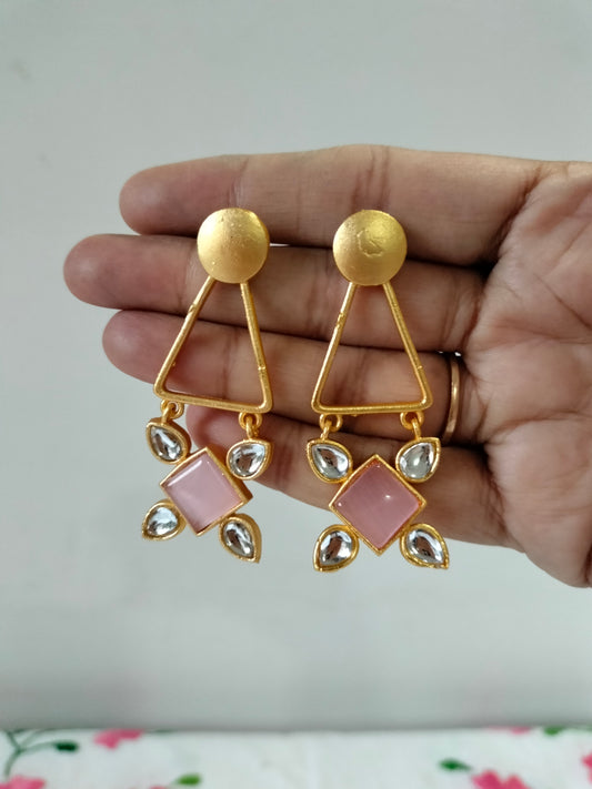 Peach Golden Earrings