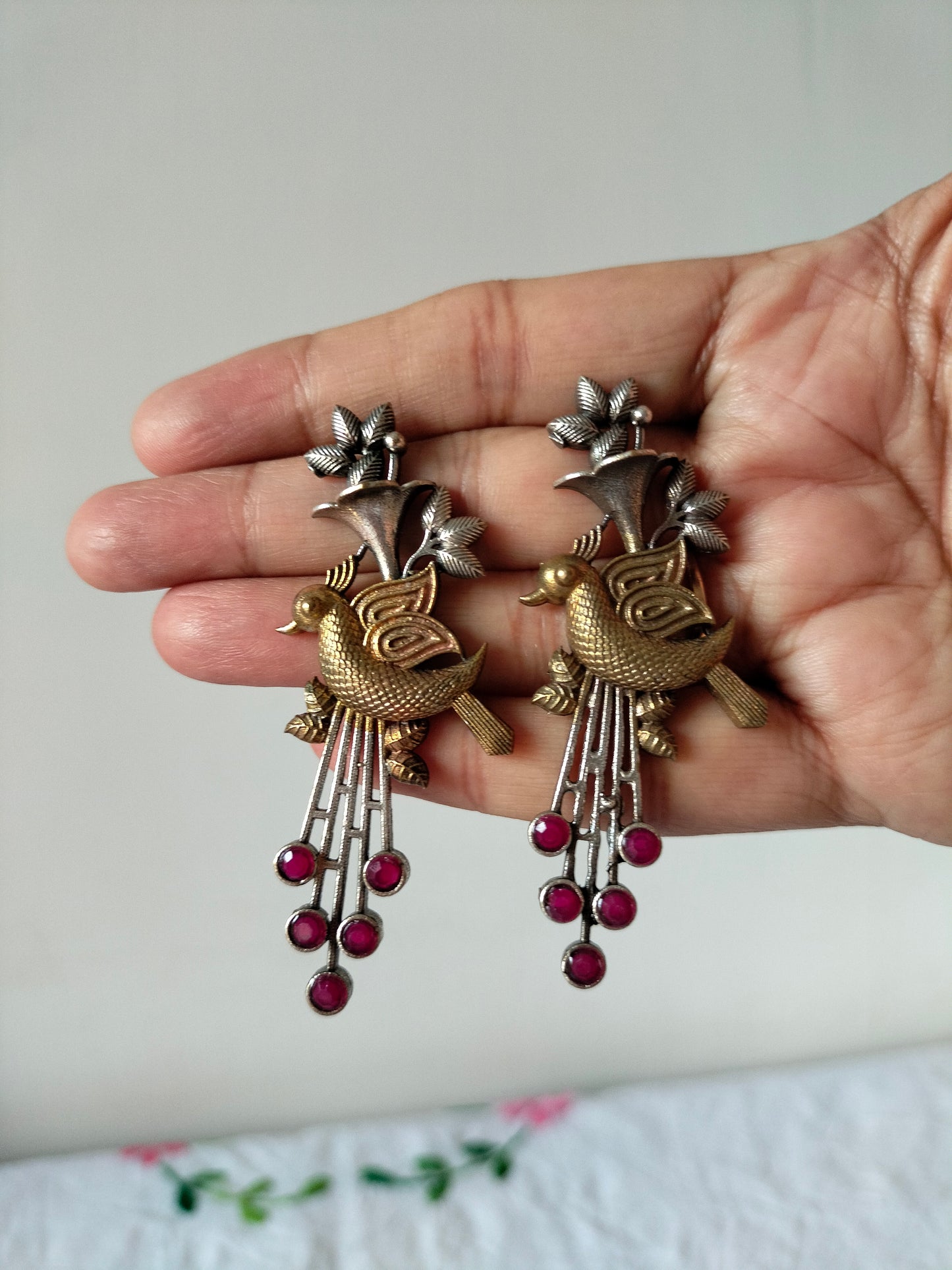 Peacock Oxidise Earrings