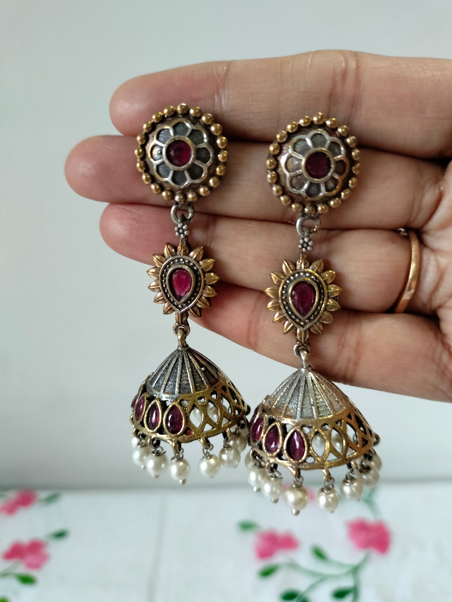 Pink Hanging Jhumka