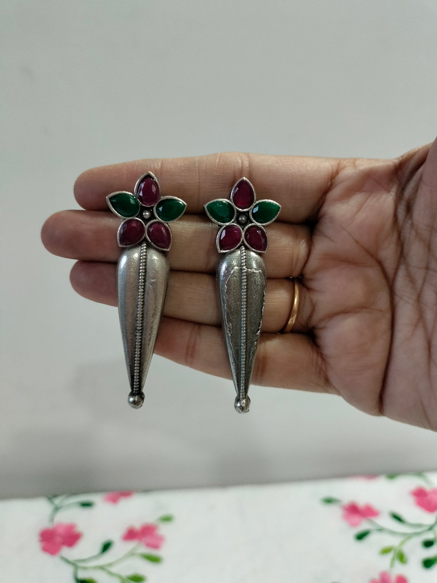 Rani Green Oxidise Earrings