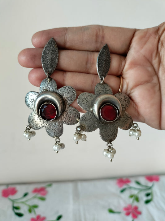 Red Oxidise Earrings