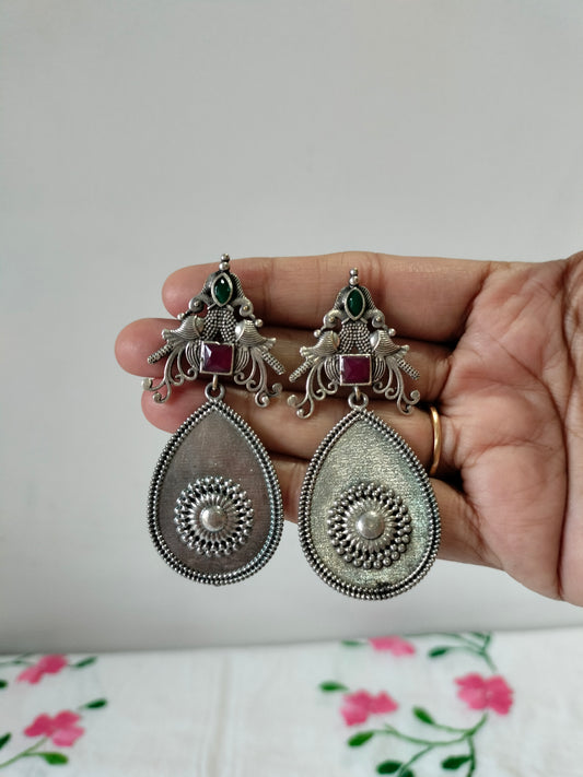 Red Silver Replica Earrings