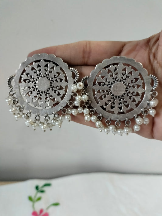 Silver Round Shape Earrings