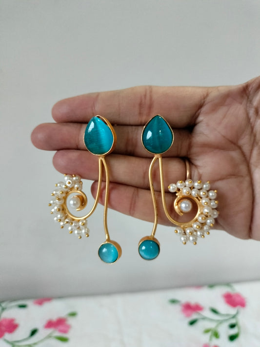 Turquoise Monalisa Stone Earrings