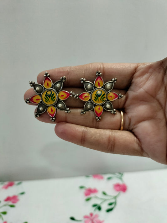 Yellow Colour Oxidise Studs